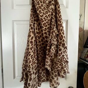 Leopard Print Ruffle Skirt